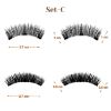 CB 2 Pairs Set 3D Reusable Triple Magnetic Eyelashes Kit Natural Dramatic Volume False Eyelash Extensions, With Magnetic Lash Curler (Set-C)