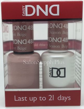 DND Gel & Matching Polish Set #488 - Season Beige + 1 Daisy Beauty purse size emery board.