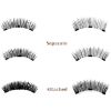 CB 2 Pairs Set 3D Reusable Triple Magnetic Eyelashes Kit Natural Dramatic Volume False Eyelash Extensions, With Magnetic Lash Curler (Set-C)