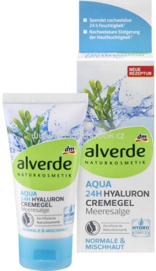 Alverde Day Care Aqua 24h Hyaluron Hydro Cream Gel Seaweed, 50 ml (pack of 2) - German product