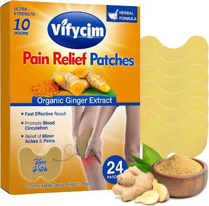 Pain Relief Patches, Knee Pain Relief Heat Patches for Pain Relief and Inflammation Muscle Soreness(24Pcs)