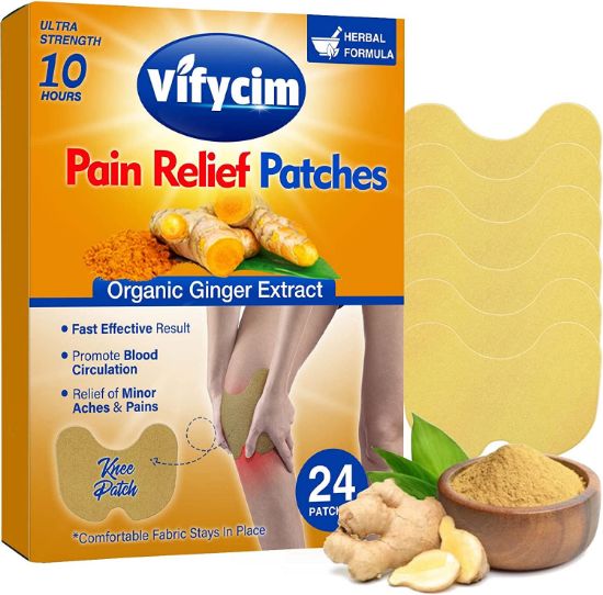 Pain Relief Patches, Knee Pain Relief Heat Patches for Pain Relief and Inflammation Muscle Soreness(24Pcs)