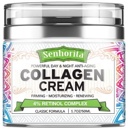 Collagen Cream, Anti Aging Face Moisturizer, Day & Night Natural Formula with Hyaluronic Acid & Vitamin C - Cleanse, Moisturize, and Protect Your Skin