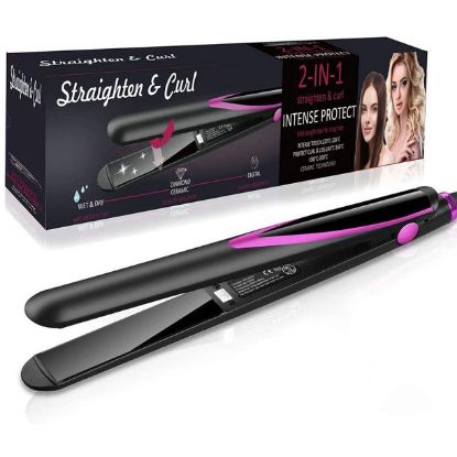 Hair Straightener, Ceramic Flat Iron for Hair Straightens & Curls with 15s Fast Heating Adjustable Temp